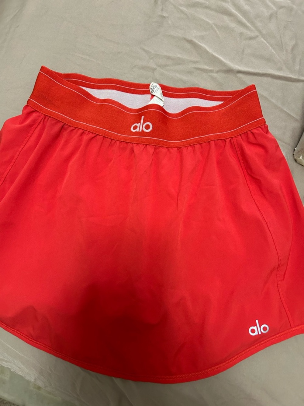 ALO Yoga Orange Athletic Skort with Logo Waistband